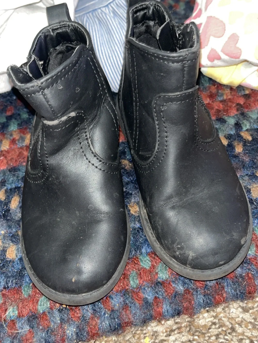 wonder nation Black Girls' Zip Ankle Boots